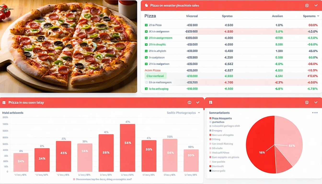 Graphic showing data analytics for pizza sales